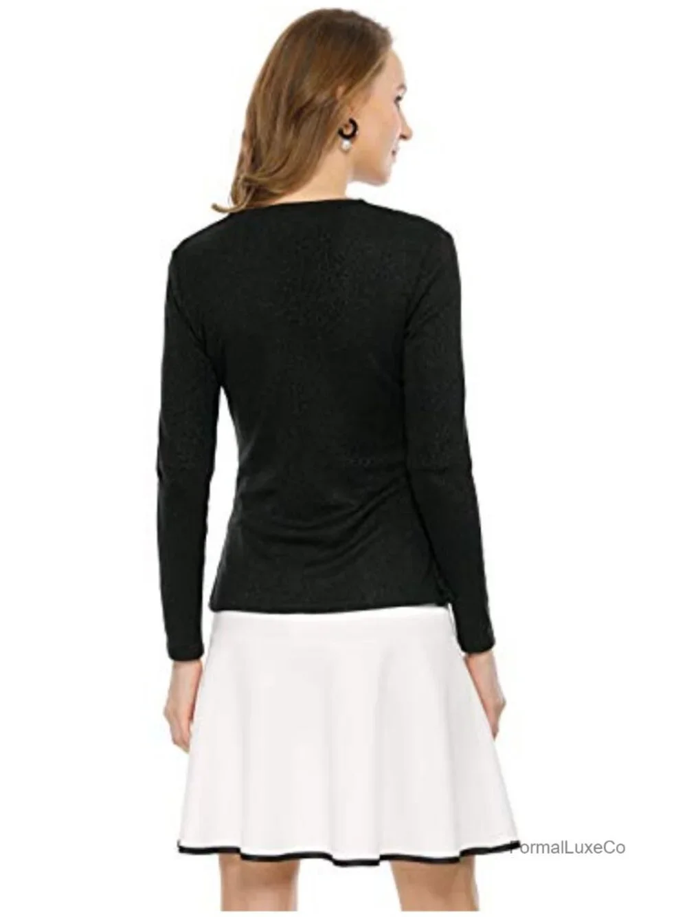 Tie Front Ruffle Long Sleeve Cardigan Women Dressy Knit Open Front